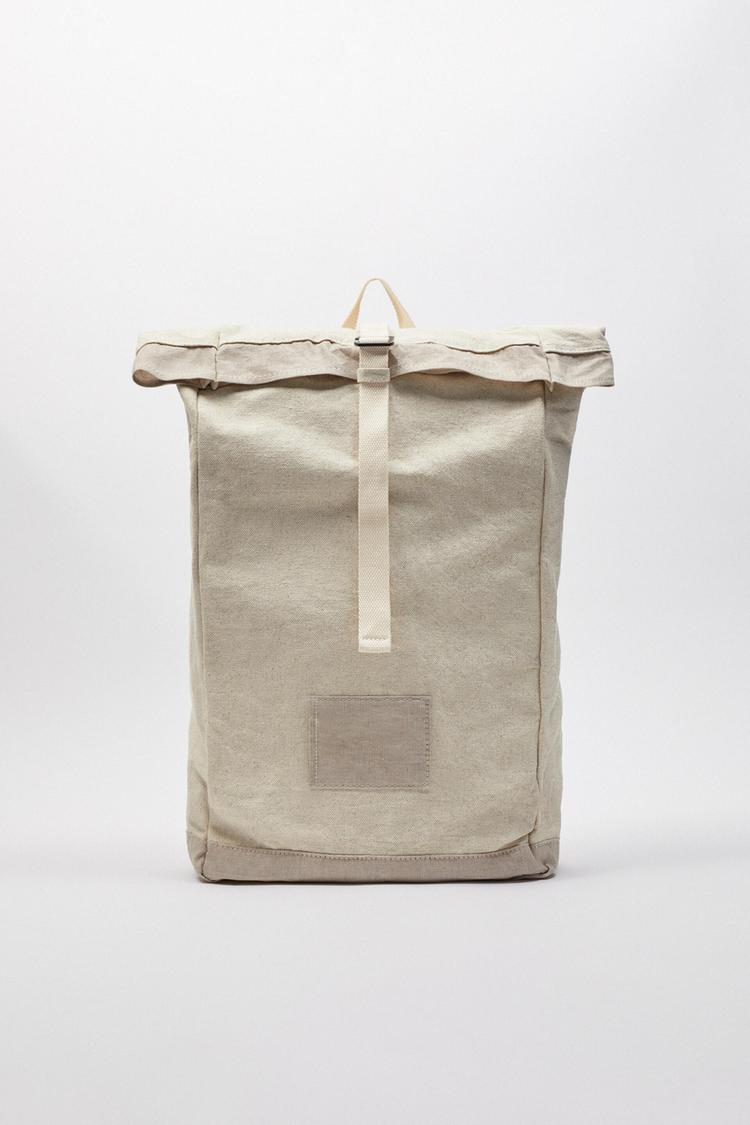 FABRIC BACKPACK Ecru ZARA United States